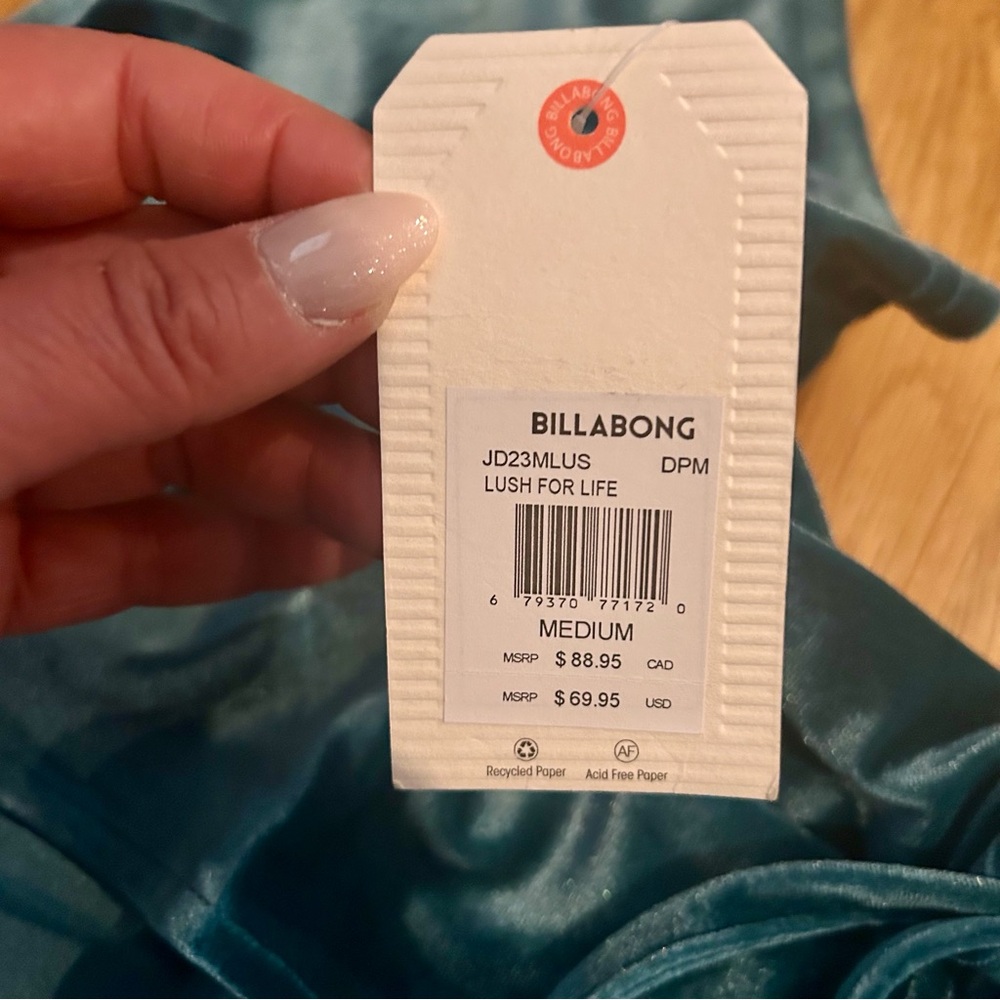 Billabong Teal Blue Velvet Wrap Tassel Mini Dress - Picture 13 of 15